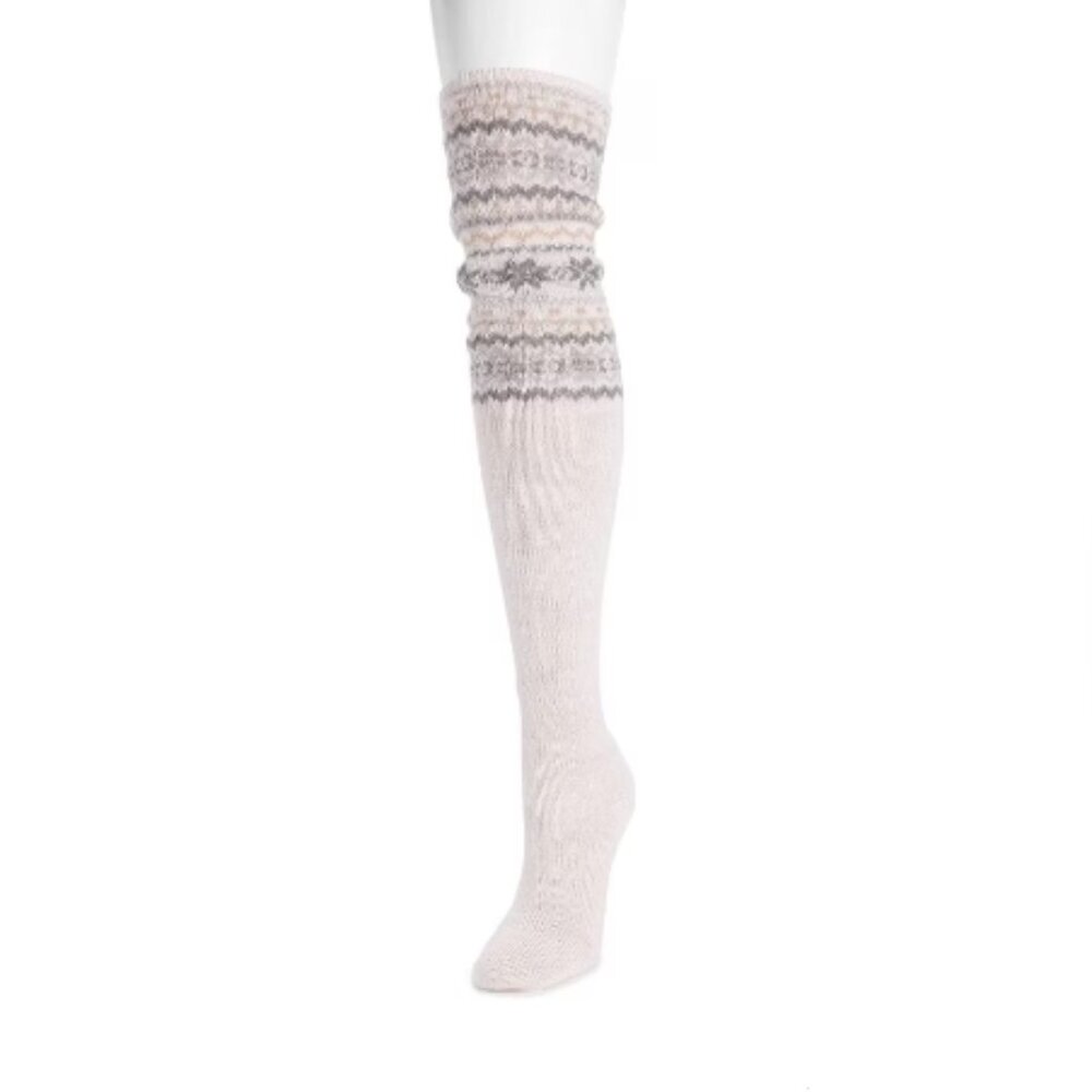 Muk Luks Patterned Cuff Over the Knee Socks